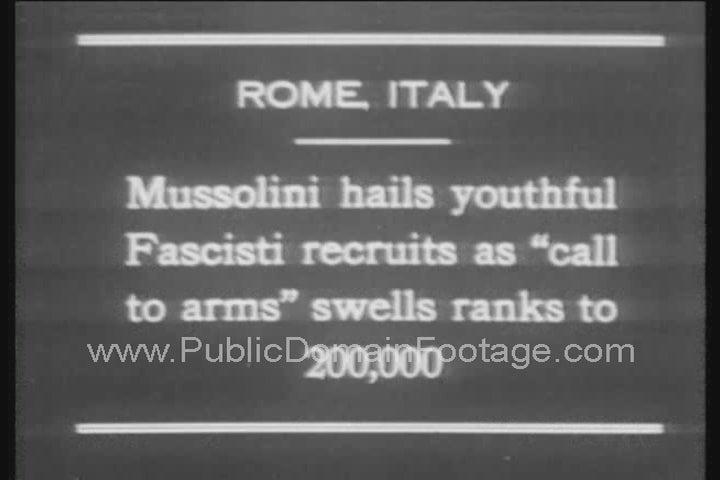 Benito Mussolini Hails Young Fascists 1930