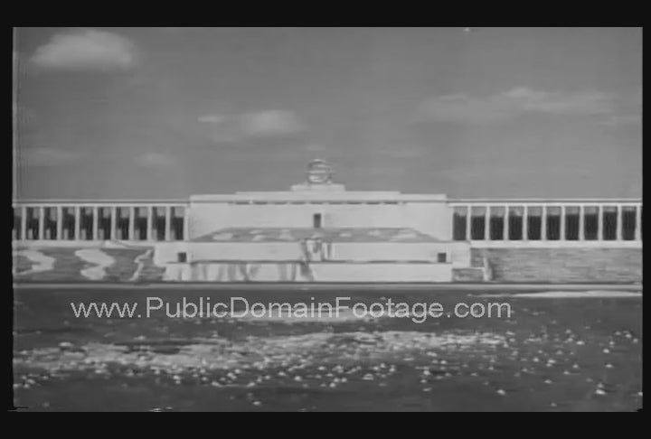 WWII U.S. Forces Blow Up Large Swastika atop the Zeppelinfeld Stadium in Nuremberg 1945