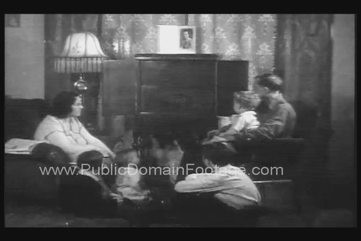 American Family Listening to FDR Radio Fireside Chats 1935