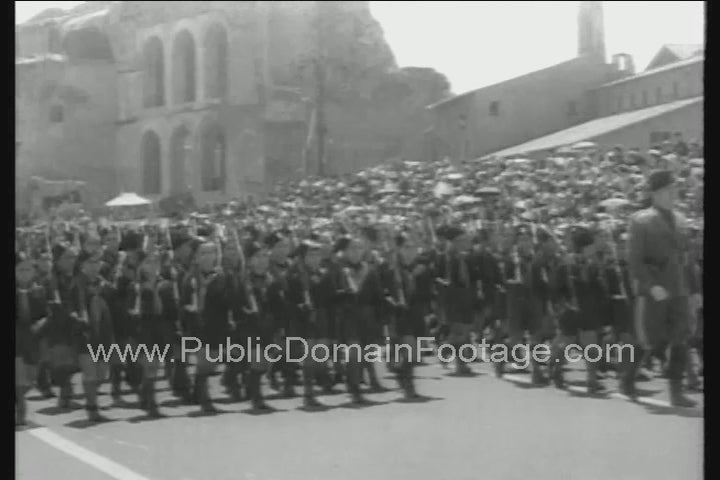 1934 Benito Mussolini's Fascist Youth March Through Rome in 1934