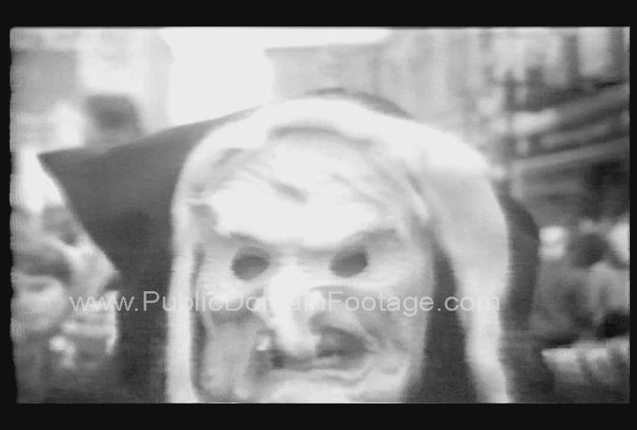 Man in Retro Witch Mask